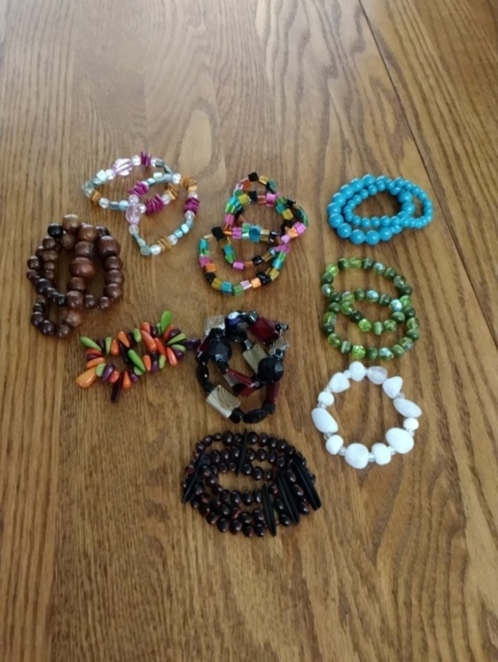 Colorful Beaded Stretch Bracelets - Mixed Colors
